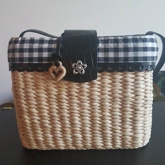 Vintage Brighton Straw Bucket Handbag - Picture 3 of 4